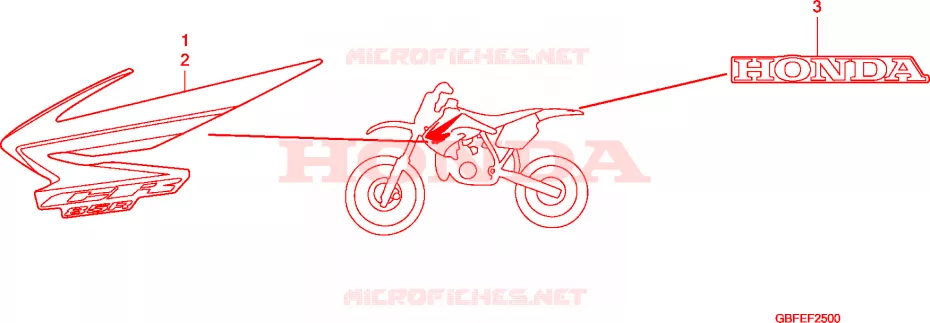 AUTOCOLLANTS Honda MOTO 85 CR 2007  CR85RB7