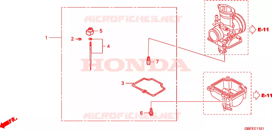 PIECES DE CARBURATEUR Honda MOTO 85 CR 2007  CR85RB7