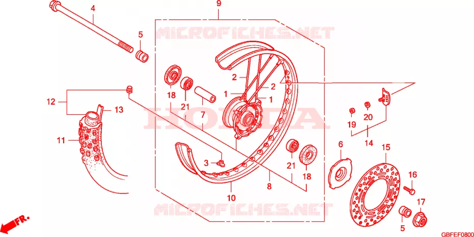 ROUE AVANT Honda MOTO 85 CR 2007  CR85R7