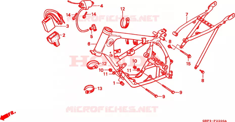 CADRE Honda MOTO 80 CR 1997  CR80RV