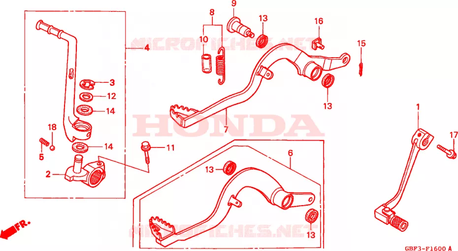 PEDALE - KICK Honda MOTO 80 CR 1999  CR80RX