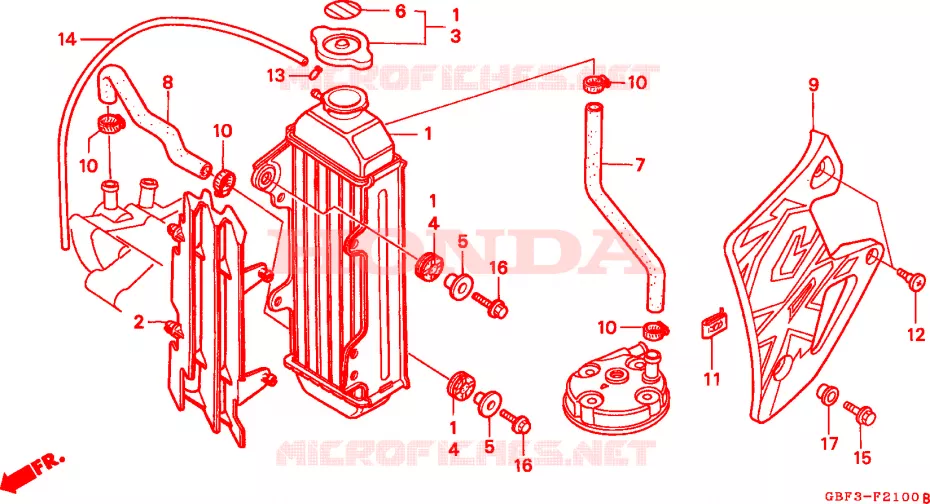 RADIATEUR Honda MOTO 80 CR 1997  CR80RBV