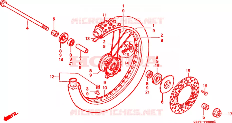 ROUE AVANT Honda MOTO 80 CR 1996  CR80RBT