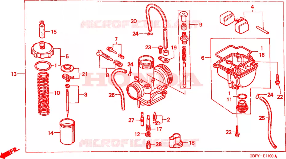 CARBURATEUR Honda MOTO 80 CR 2000  CR80RY