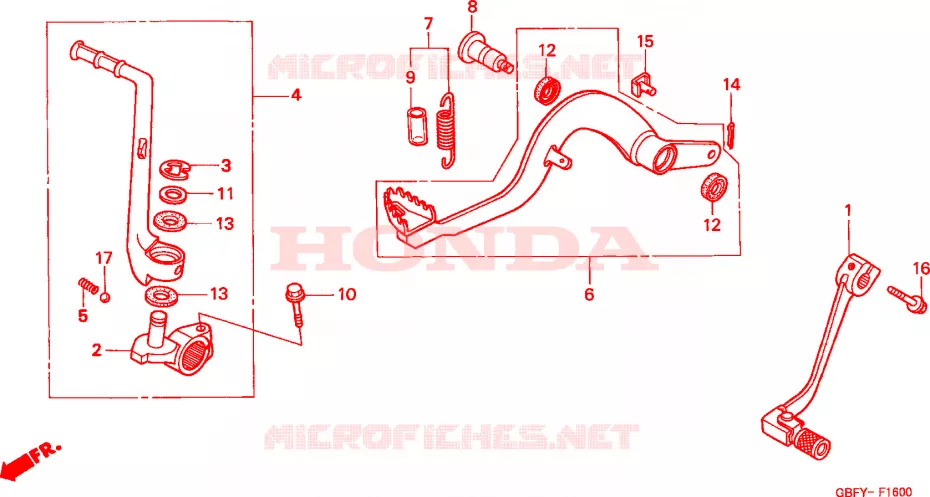 PEDALE - KICK Honda MOTO 80 CR 2001  CR80RB1
