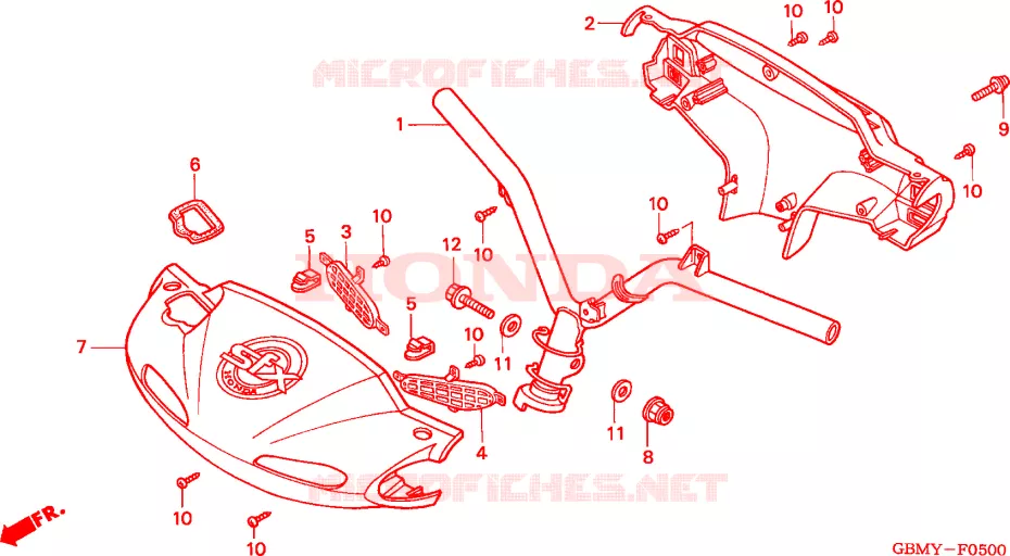 GUIDON - CARENAGE Honda SCOOTER 50 SFX 2001  SFX50S1