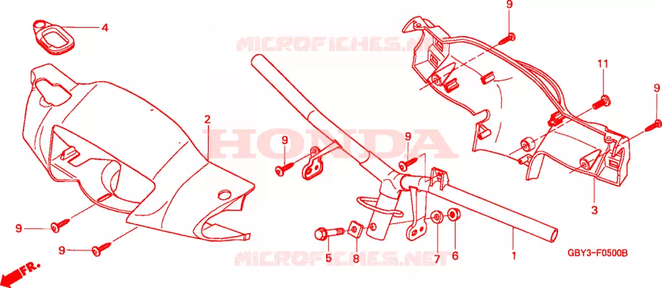 GUIDON - CARENAGE Honda SCOOTER 50 SCOOPY 1996  SH50T