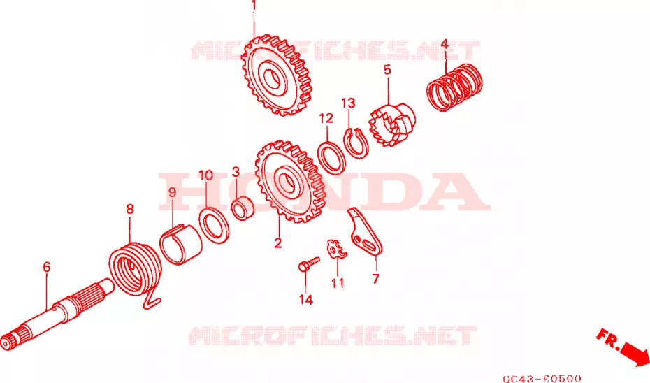AXE DE KICK Honda MOTO 80 CR 1985  CR80R2F
