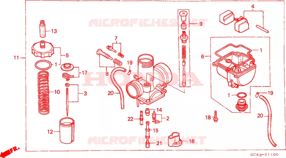 CARBURATEUR Honda MOTO 80 CR 1985  CR80RF