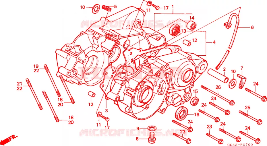 CARTER MOTEUR Honda MOTO 80 CR 1985  CR80RF