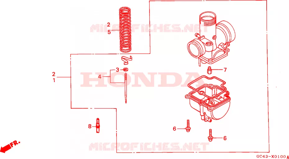 PIECES DE CARBURATEUR EN OPTION Honda MOTO 80 CR 1987  CR80RH