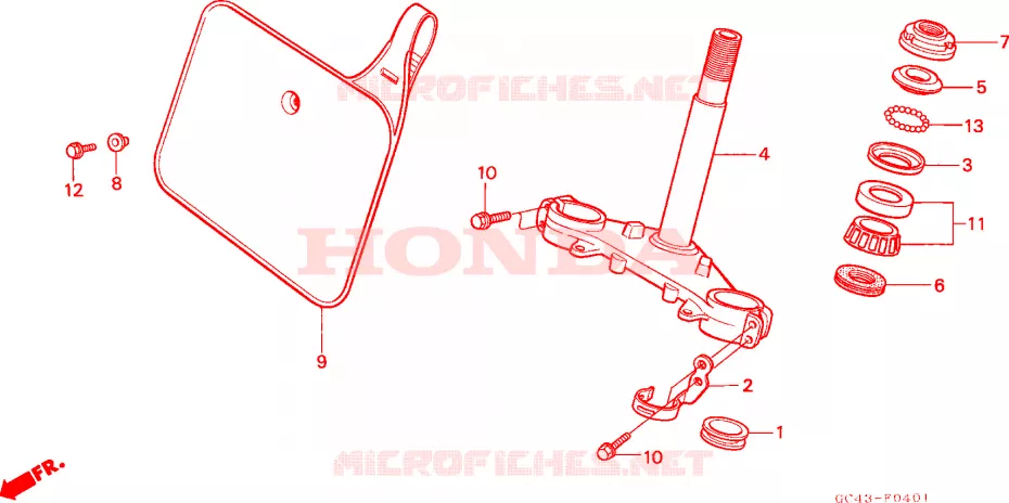TIGE DE DIRECTION(R2F/R2G) Honda MOTO 80 CR 1986  CR80RG