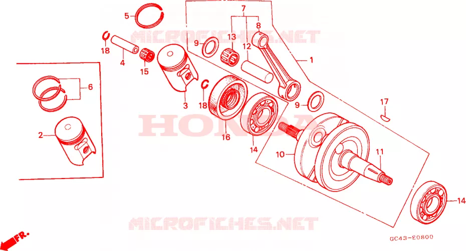 VILEBREQUIN - PISTON Honda MOTO 80 CR 1985  CR80RF