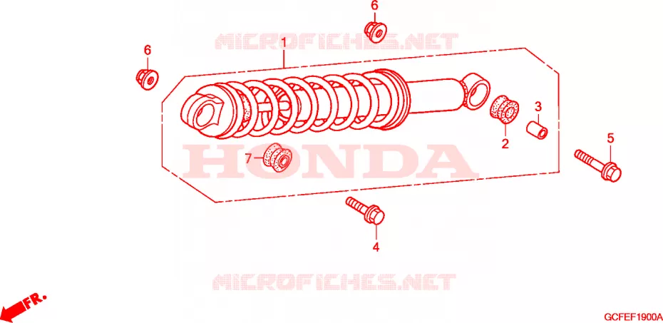 AMORTISSEUR ARRIERE Honda MOTO 70 CRF 2010  CRF70FA