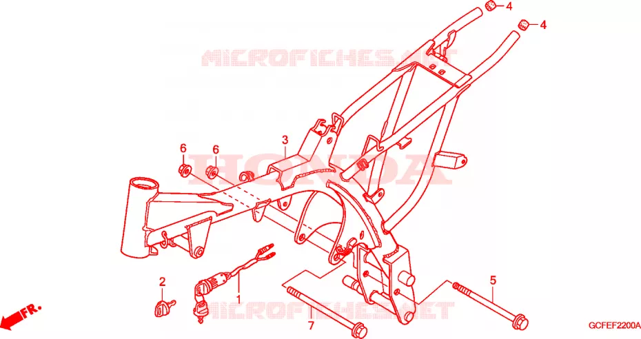 CADRE Honda MOTO 70 CRF 2006  CRF70F6