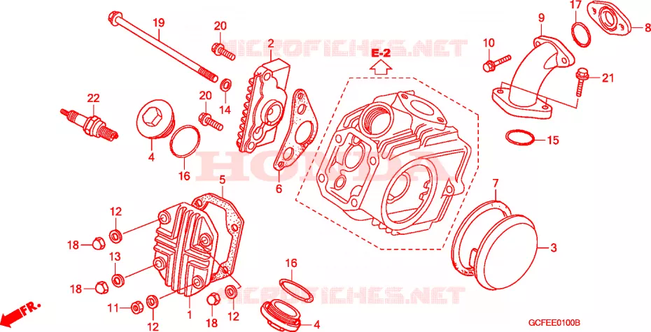 COUVRE CULASSE Honda MOTO 70 CRF 2004  CRF70F4