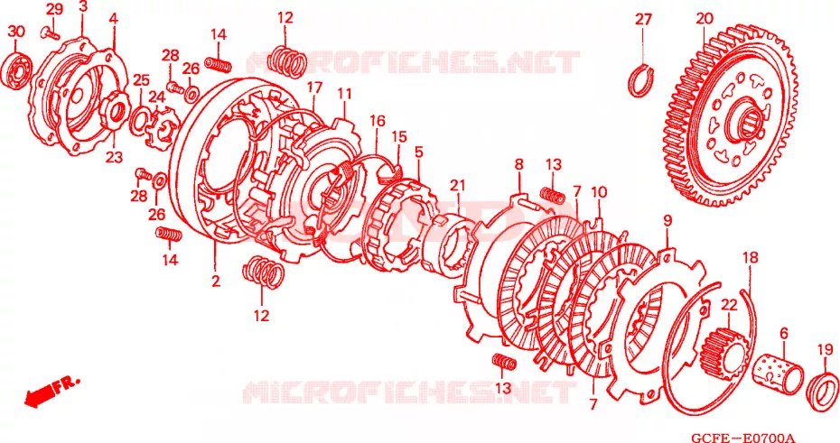 EMBRAYAGE Honda MOTO 50 CRF 2011  CRF70FB