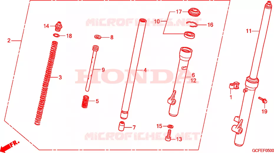 FOURCHE Honda MOTO 70 CRF 2010  CRF70FA