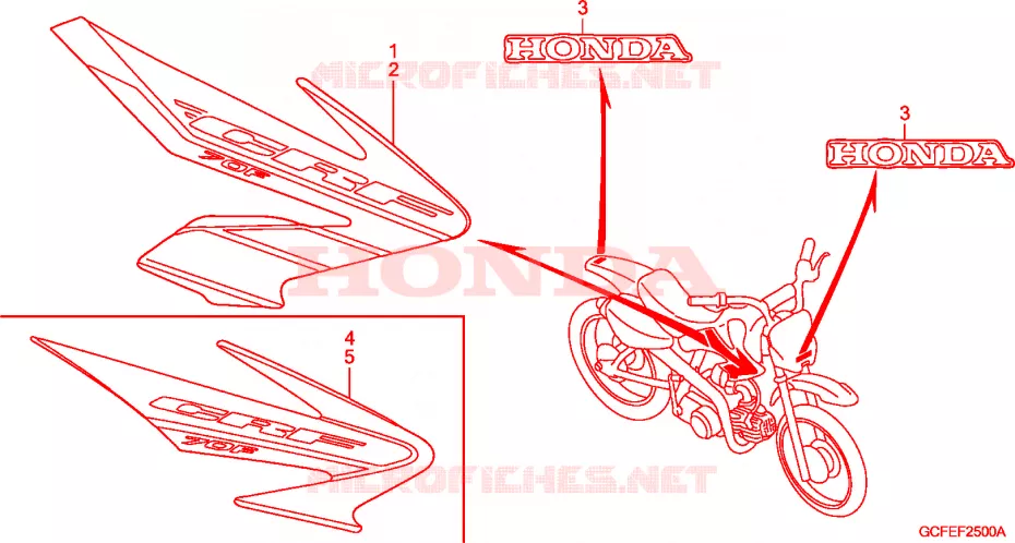 RAYURE/MARQUE(CRF70F4/5) Honda MOTO 70 CRF 2005  CRF70F5