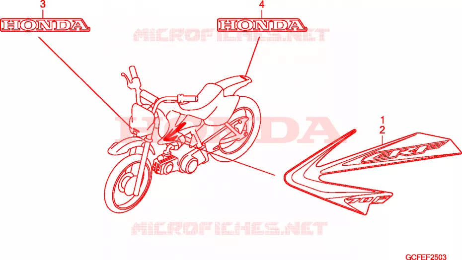 RAYURE/MARQUE(CRF70FB) Honda MOTO 50 CRF 2011  CRF70FB