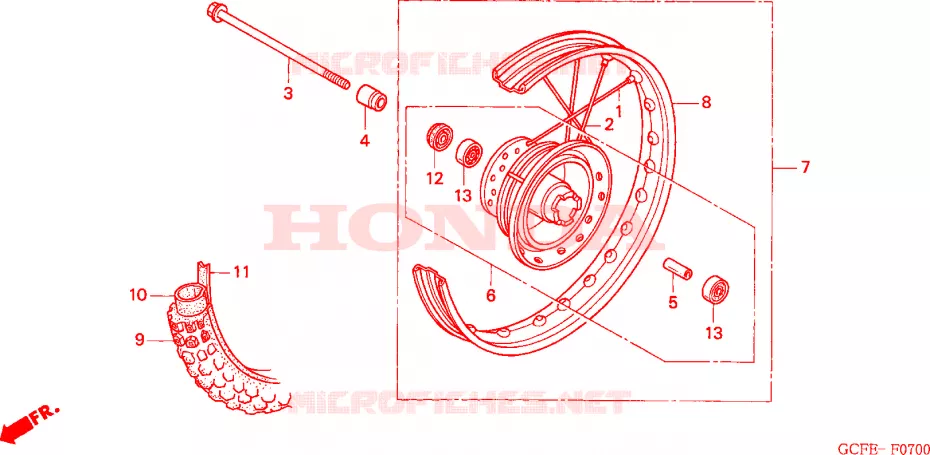 ROUE AVANT Honda MOTO 70 CRF 2005  CRF70F5