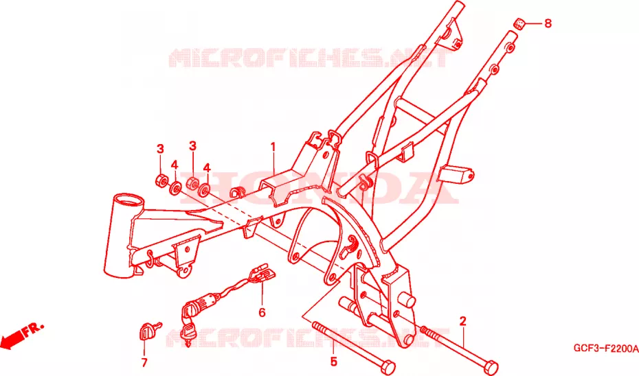 CADRE Honda MOTO 70 XR 1997  XR70RV