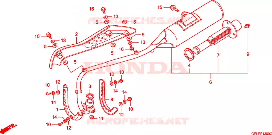 SILENCIEUX D'ECHAPPEMENT Honda MOTO 50 CRF 2011  CRF50FB