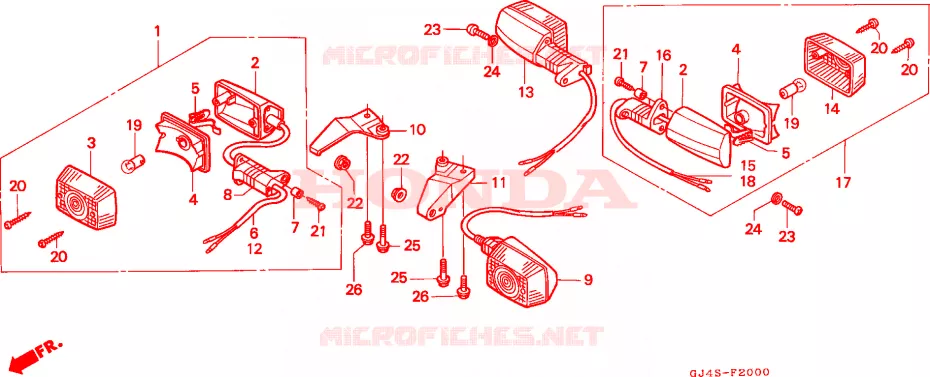 CLIGNOTANT Honda SCOOTER 75 SH 1994  SH75DP