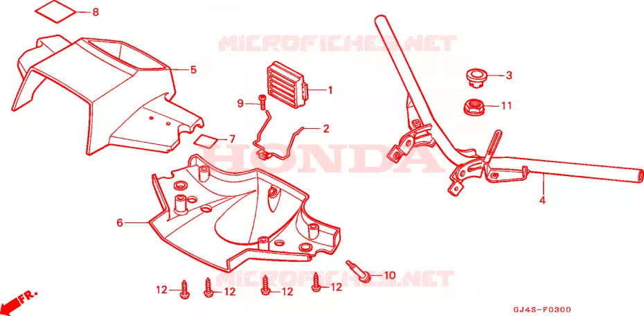 GUIDON - CARENAGE Honda SCOOTER 75 SH 1993  SH75P