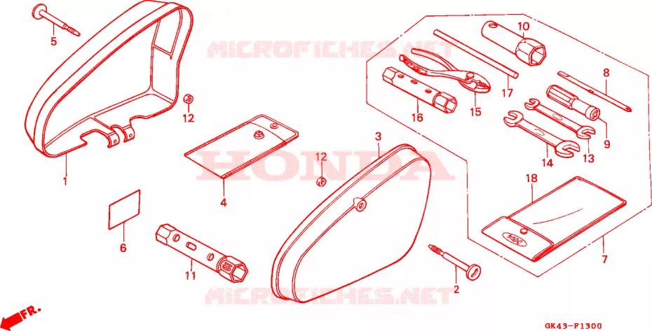 OUTILS - COUVERCLE LATERAL Honda SCOOTER 50 C50 1992  C50SN