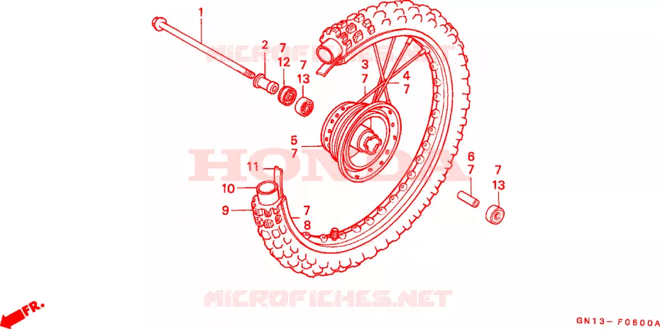 ROUE AVANT Honda MOTO 80 XR 1986  XR80RG