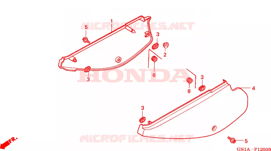 COUVERCLES LATERAUX Honda MOTO 80 XR 2000  XR80RY
