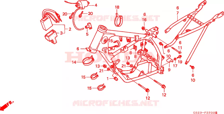 CADRE - BOBINE D'ALLUMAGE Honda MOTO 80 CR 1995  CR80RS