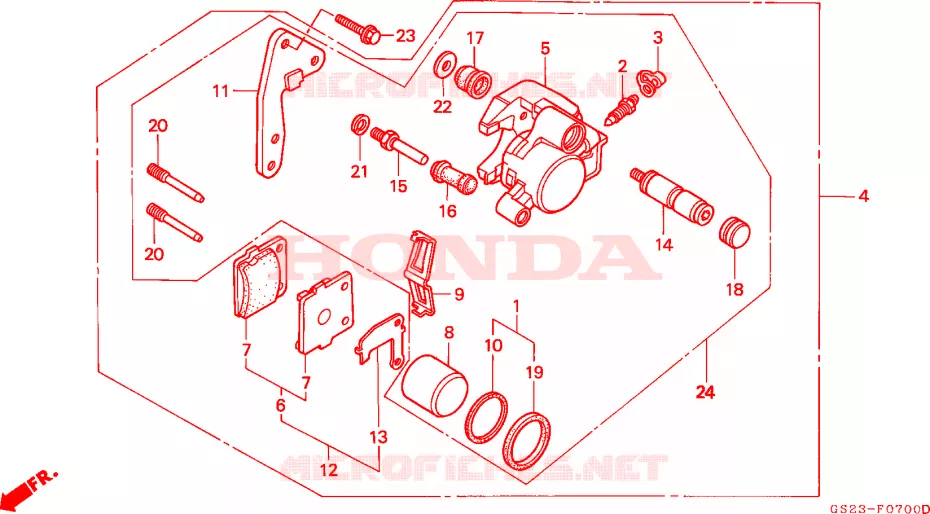 ETRIER DE FREIN AVANT Honda MOTO 80 CR 1991  CR80RM