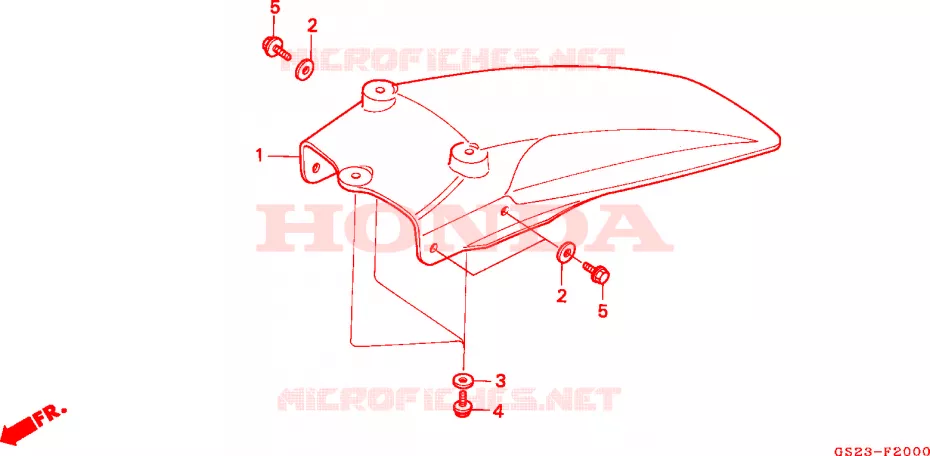 GARDE-BOUE ARRIERE Honda MOTO 80 CR 1994  CR80RR