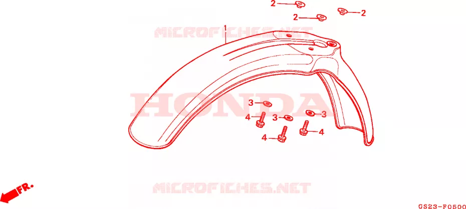 GARDE BOUE AVANT Honda MOTO 80 CR 1991  CR80RM