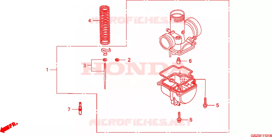 PIECES DE CARBURATEUR EN OPTION Honda MOTO 80 CR 1993  CR80RP