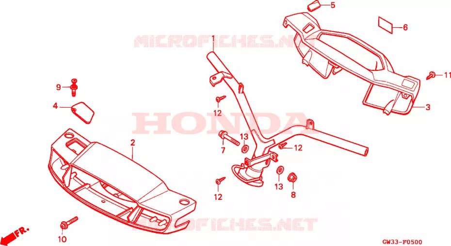 GUIDON - CARENAGE Honda SCOOTER 90 YUPY 1993  NH90P