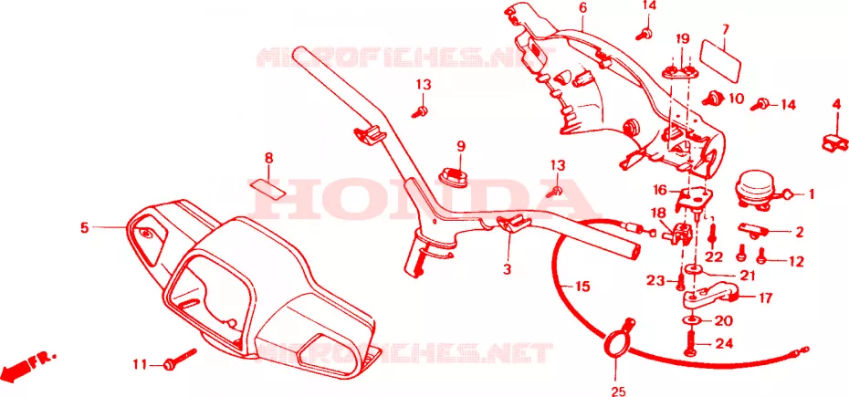 GUIDON - CARENAGE Honda SCOOTER 50 VISION 1989  SA50J