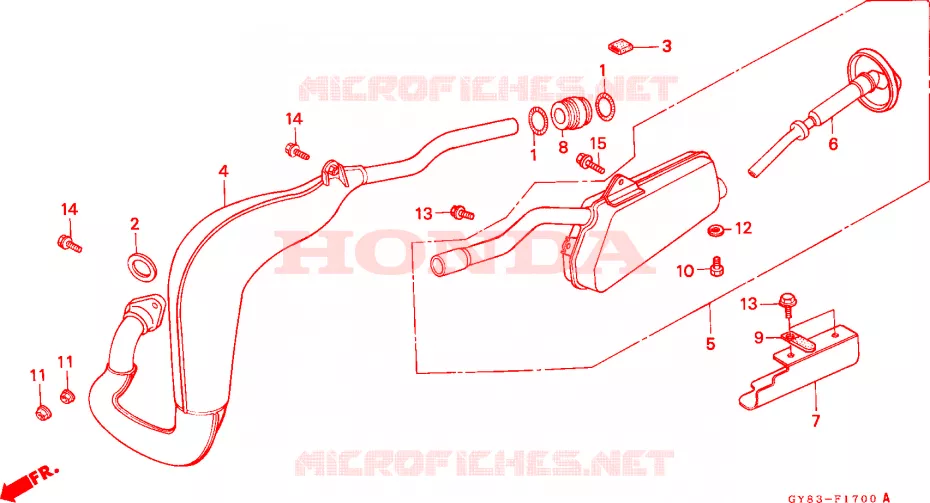 ECHAPPEMENT Honda MOTO 75 CRM 1991  CRM75RM