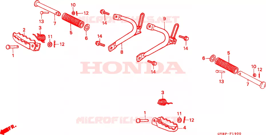 REPOSE PIED Honda MOTO 50 CRM 1993  CRM50RP