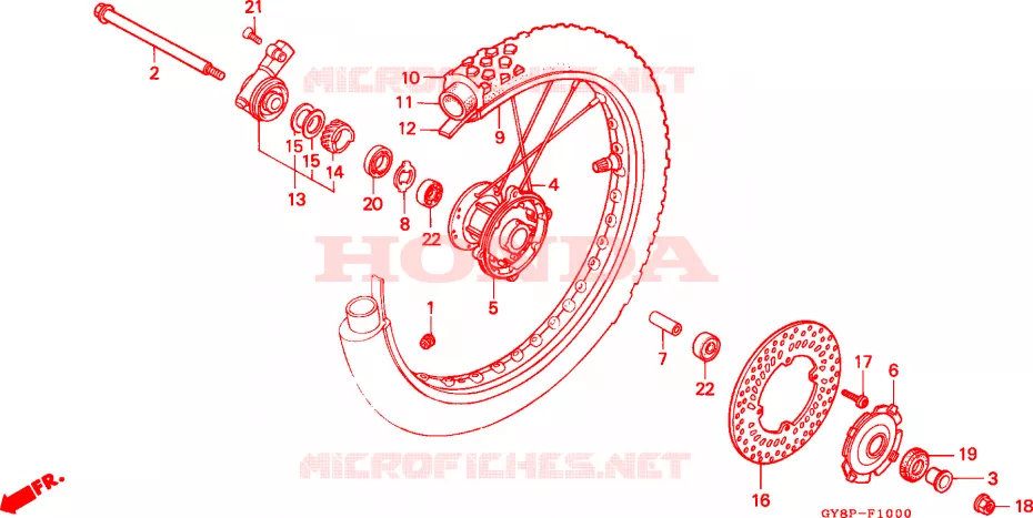 ROUE AVANT Honda MOTO 50 CRM 1993  CRM50RP