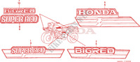 RAYURE/EMBLEME(3) pour Honda ATC 250 BIG RED miles and km 1987