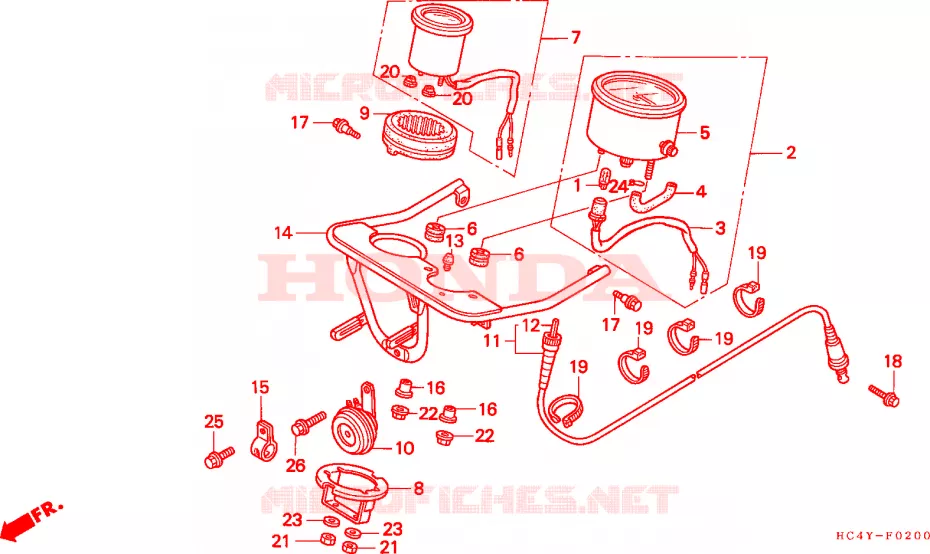 COMPTEUR Honda ATV 300 FOURTRAX 1993  TRX300P