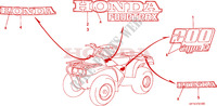 AUTOCOLLANTS pour Honda TRX 200 FOURTRAX D 1997