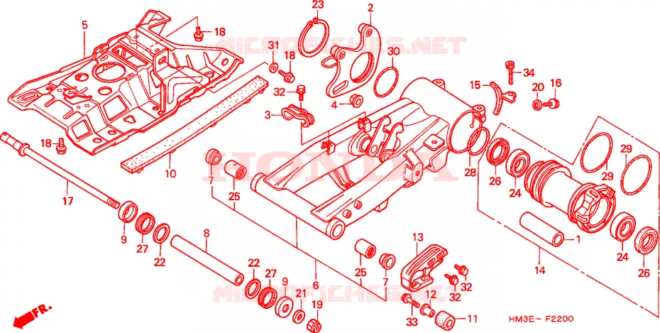 BRAS OSCILLANT Honda ATV 300 FOURTRAX 2002  TRX300EX2