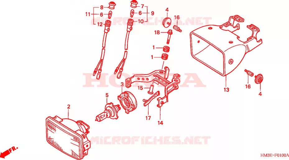 PHARE Honda ATV 300 FOURTRAX 2003  TRX300EX3