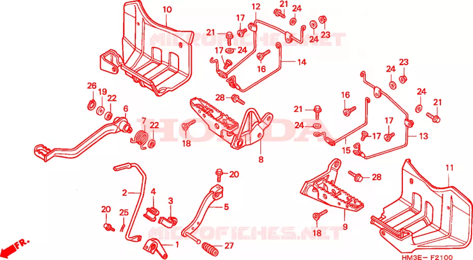 REPOSE PIED - PEDALE Honda ATV 300 FOURTRAX 2002  TRX300EX2