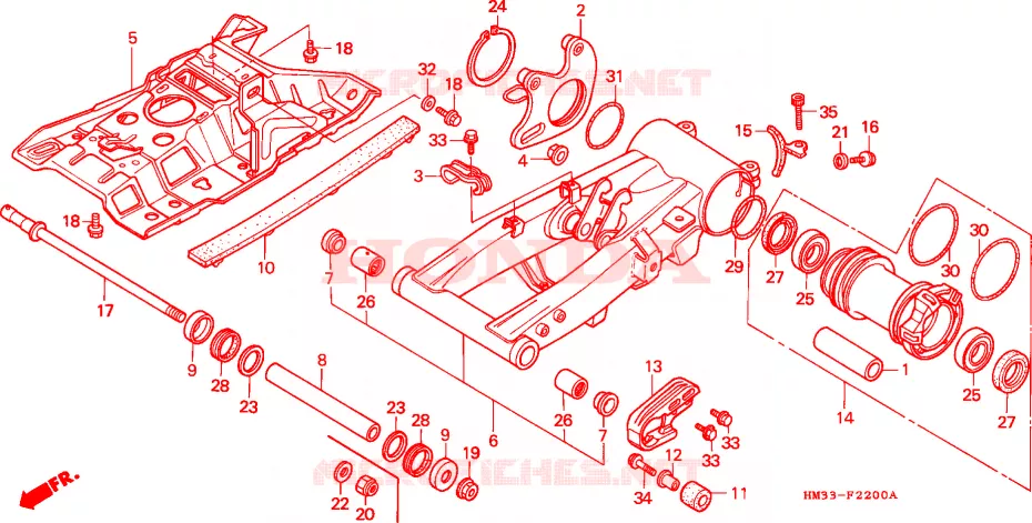 BRAS OSCILLANT Honda ATV 300 FOURTRAX 2000  TRX300EXY