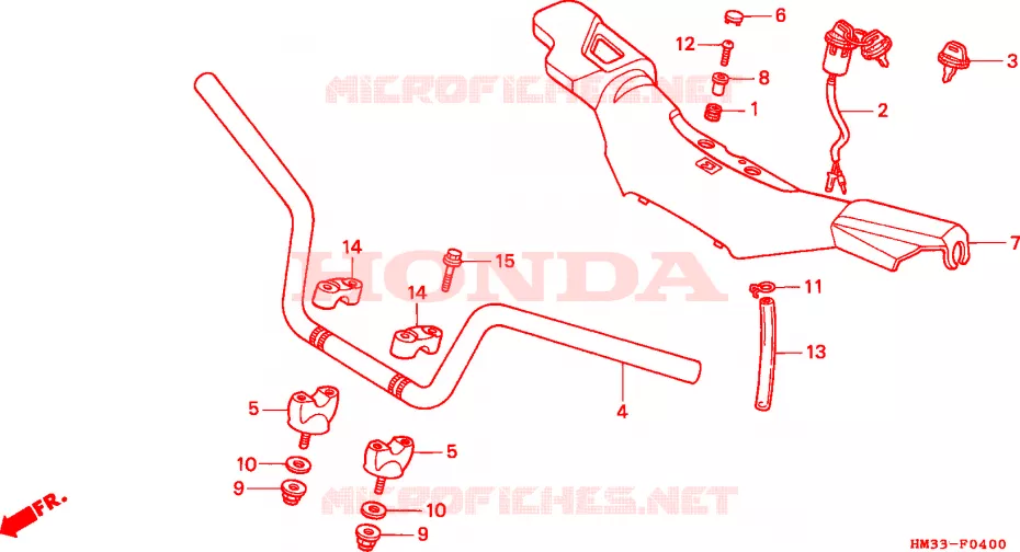 GUIDON Honda ATV 300 FOURTRAX 2000  TRX300EXY